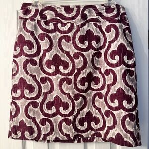 Ann Taylor taupe/purple mini skirt